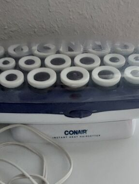 Conair Hot Rollers Instant Heat Hairsetter 3 Size 20 Velvet Curlers Clips CHV21